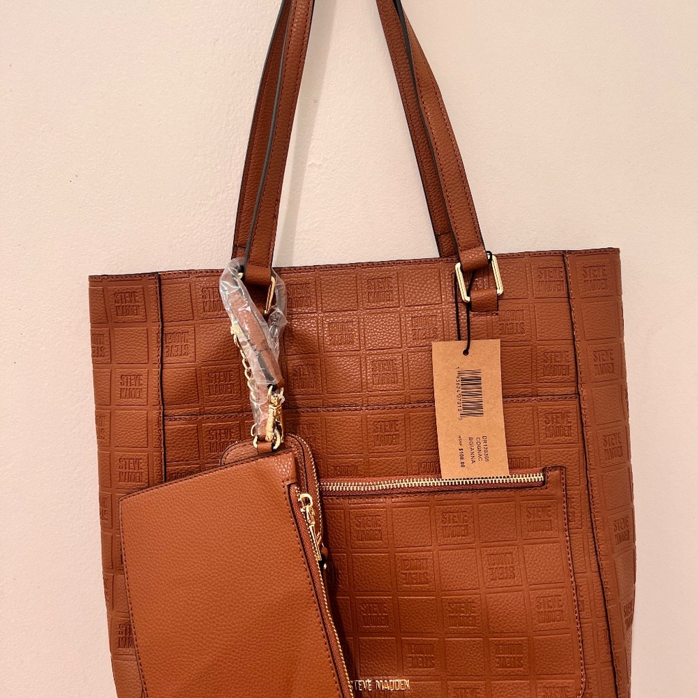 Steve Madden Brown Logo Tote Bag - Excellent Condition